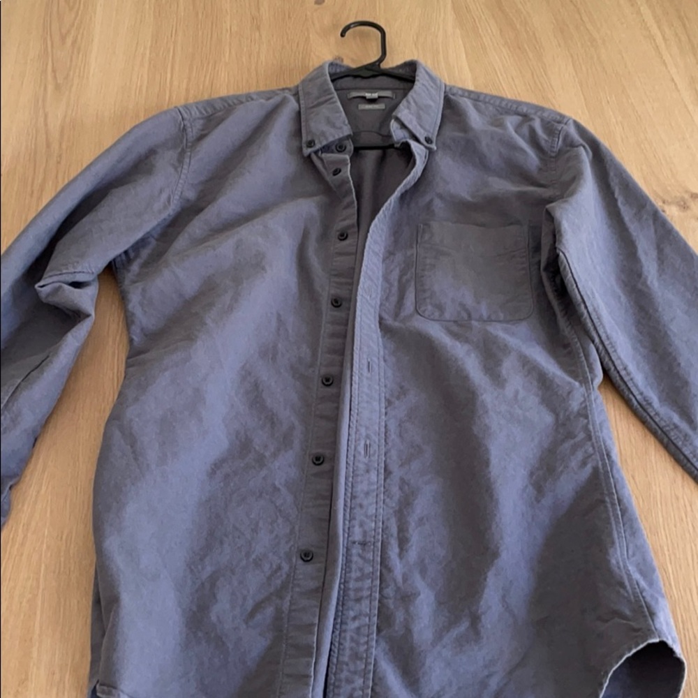 Uniqlo grey Oxford button down